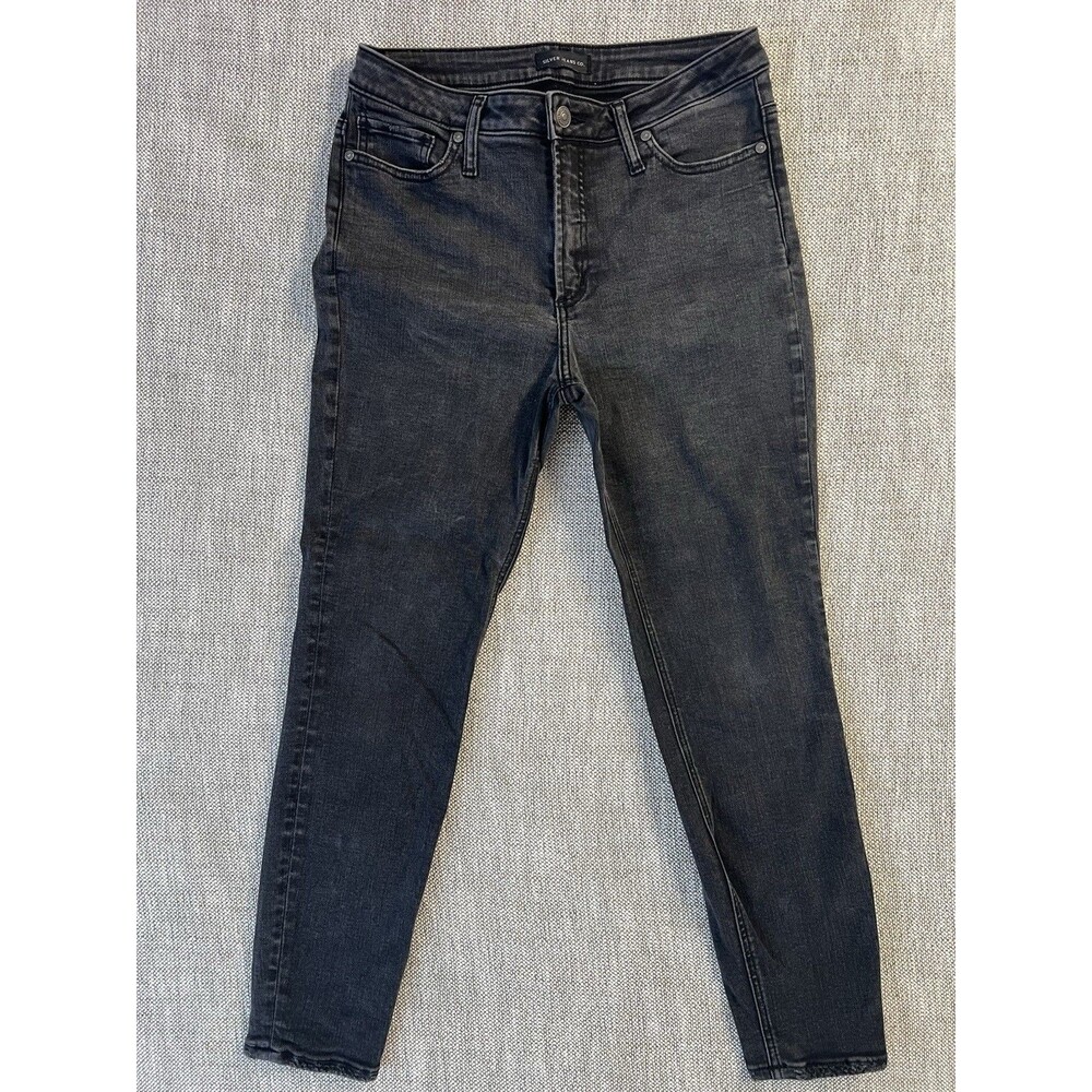 Silver Jeans Co. Women’s Gray Skinny Denim Jeans Dark Wash 5-Pocket Pockets 30